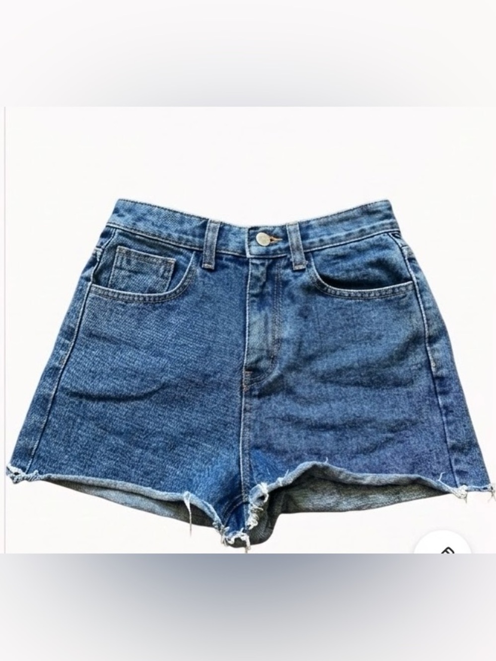 OAK & FORT High Rise Raw Hem Denim Cutoff Shorts Medium Wash Cotton Women’s S
